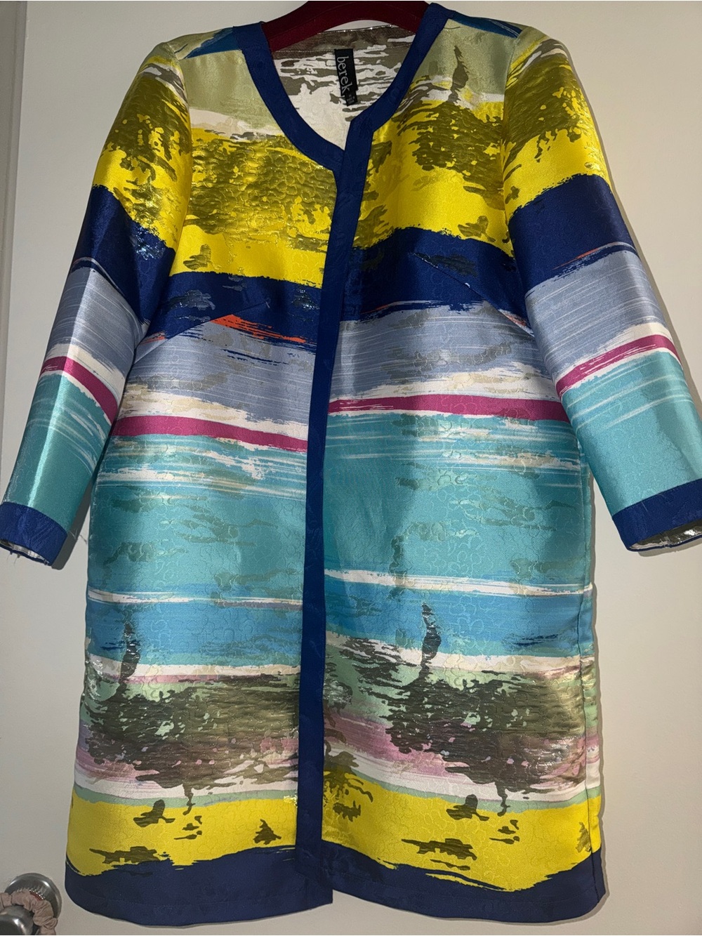 berek Multicolor Striped Textured Trench Coat